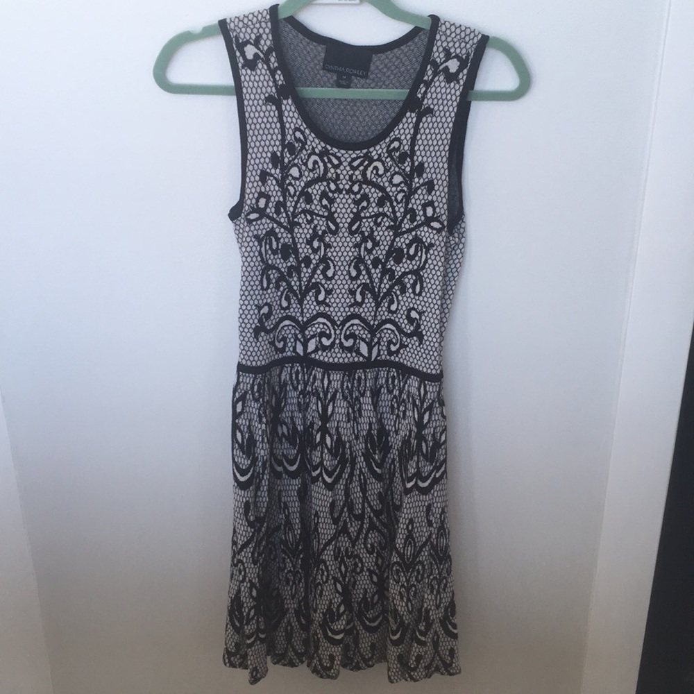 White and black dress